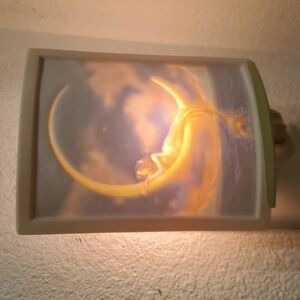 2 lithophane night lights mermaid and dragonfly